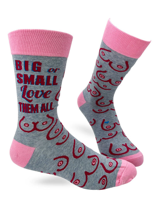Fabdaz - Big Or Small Love Them All Men's Novelty Crew Socks