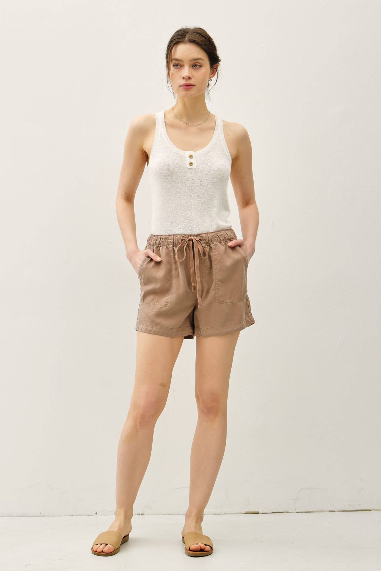 Be Cool - NEW SHADE-HIGH RISE PULL ON TENCEL SHORT