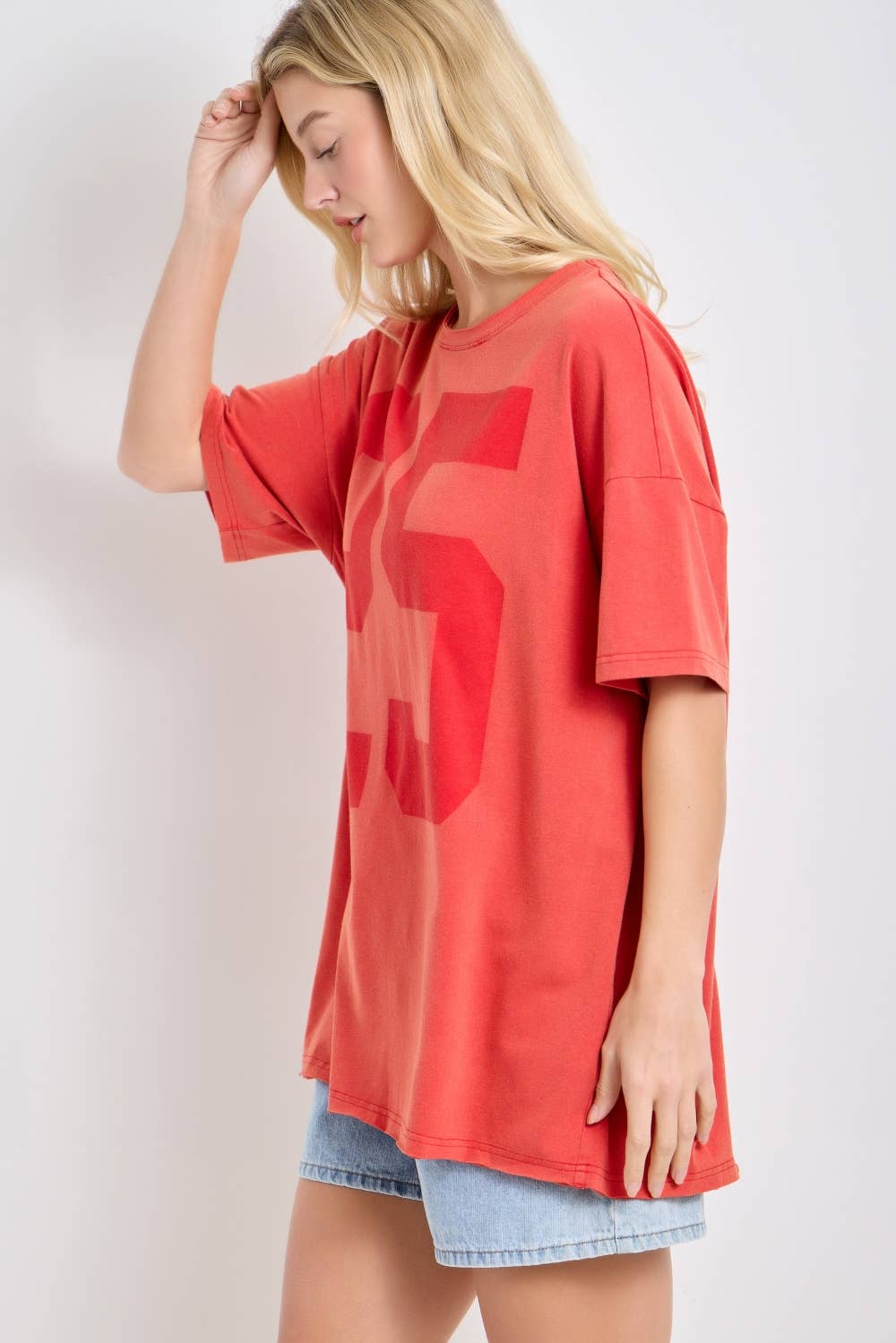 Oversized Vintage Number Graphic Tee