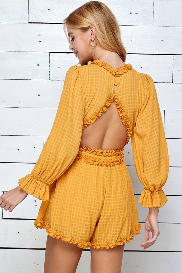 Mustard Longslv Romper 5117IMR