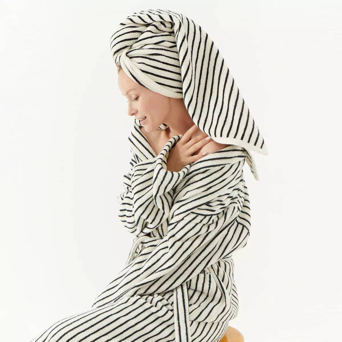 The Loomia - Melika Turkish Cotton Striped Terry Towel