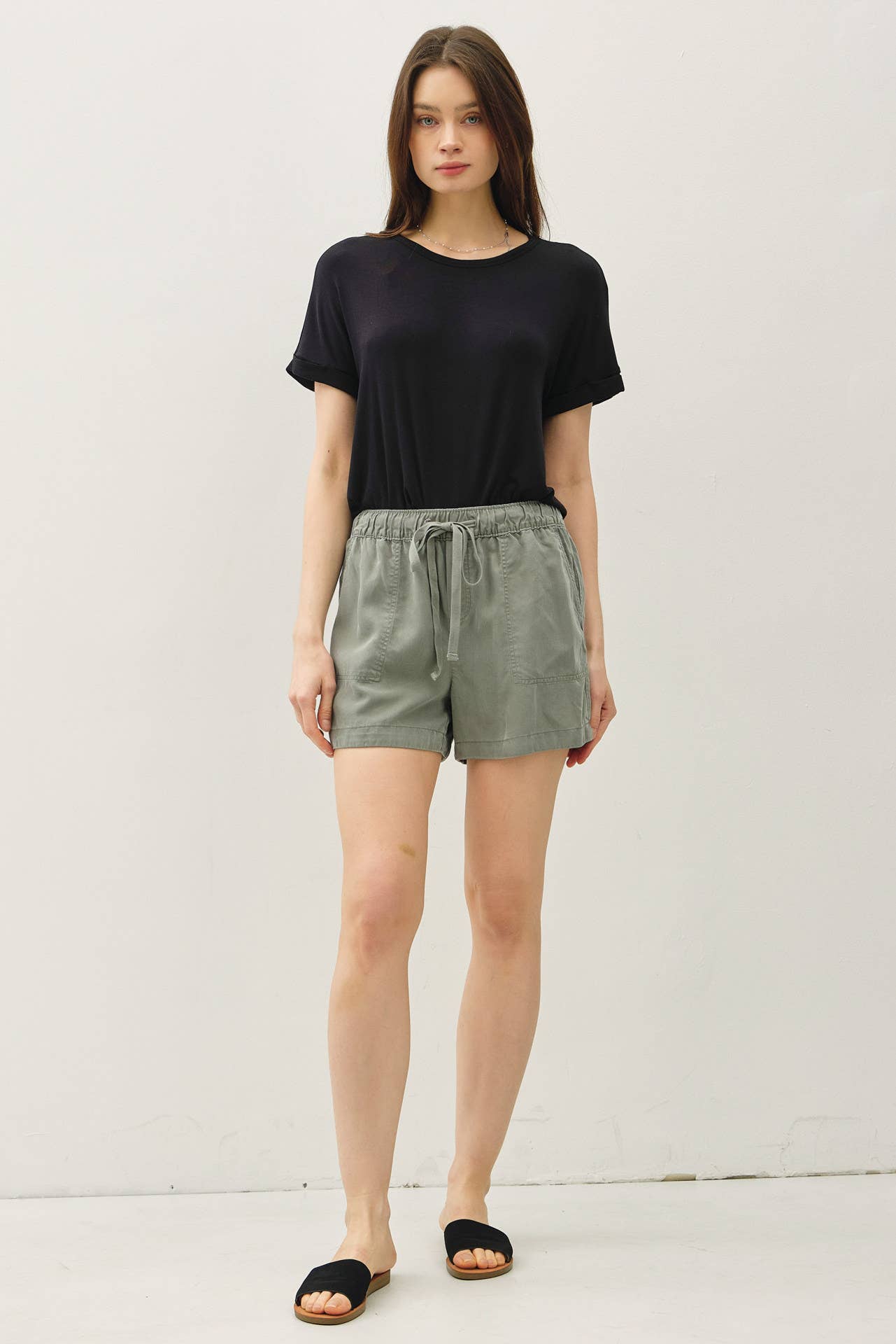 Be Cool - NEW SHADE-HIGH RISE PULL ON TENCEL SHORT