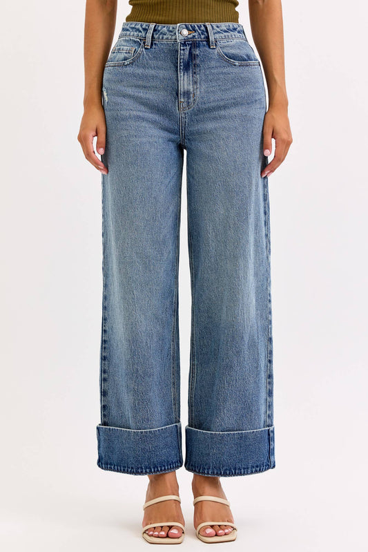 Cello Jeans - WASHED CUFF WIDE LEG