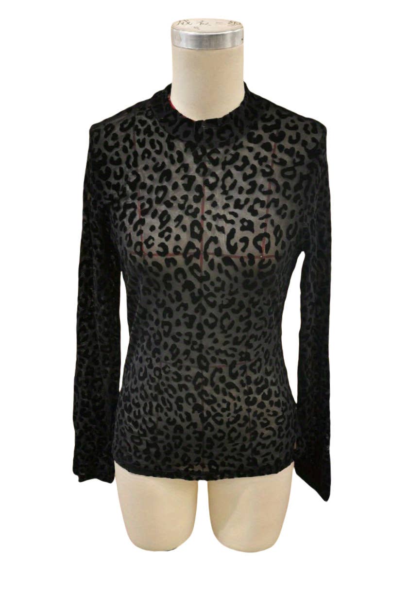 Hope & Sunshine - Sheer Mesh Mock Neck Top