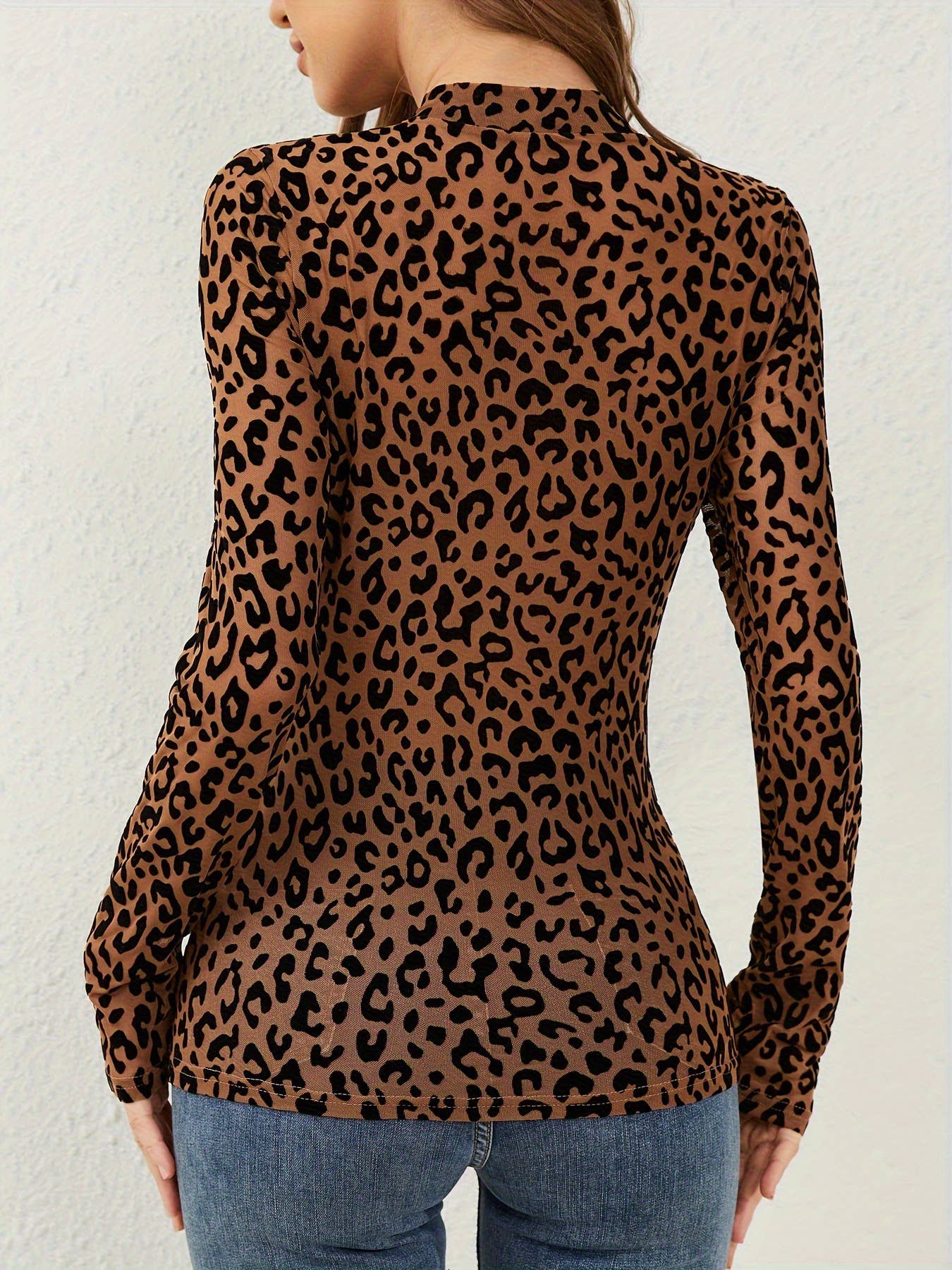 Hope & Sunshine - Sheer Mesh Mock Neck Top