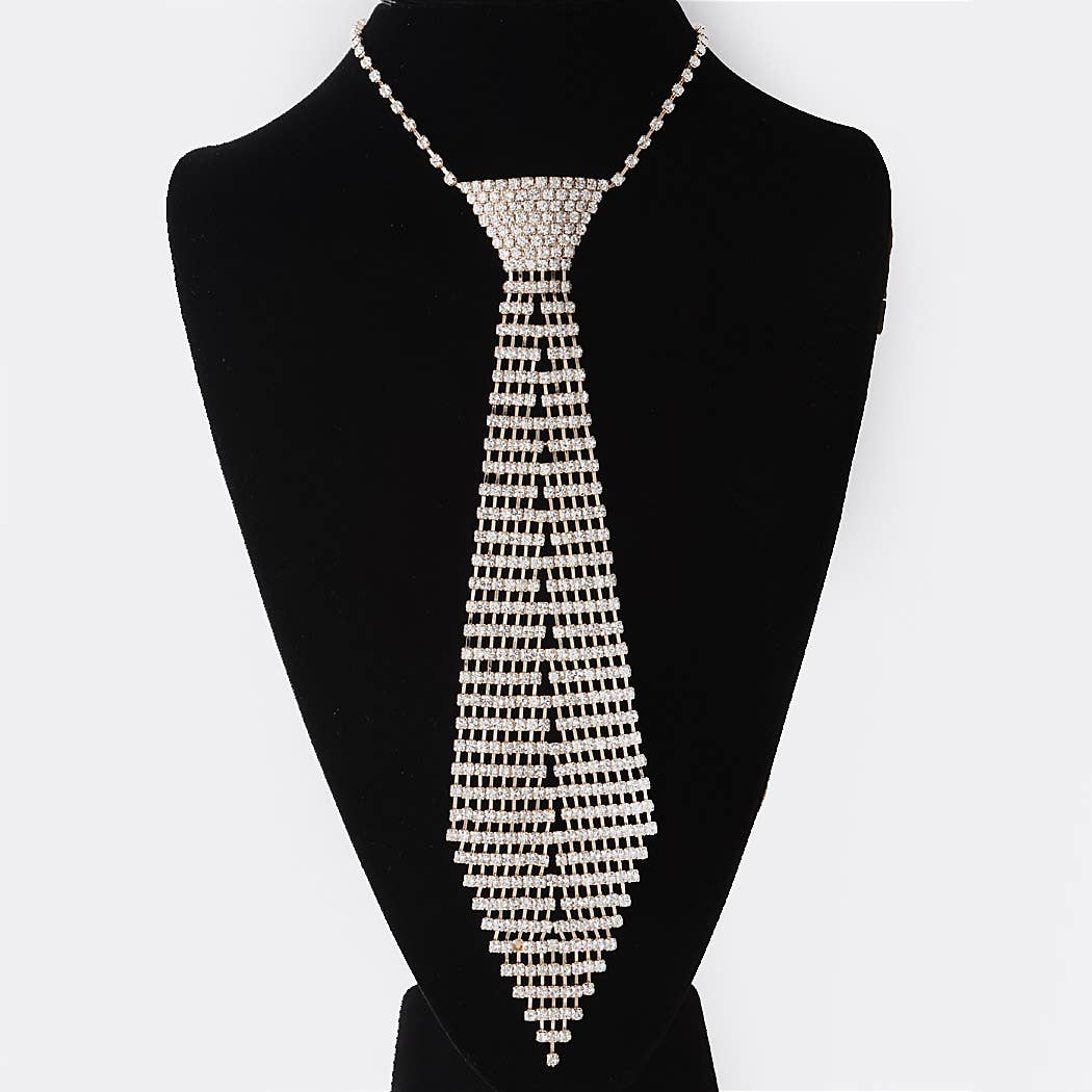 3AM BY H&D ACCESSORIES - Bejeweled Necktie Statement Necklace