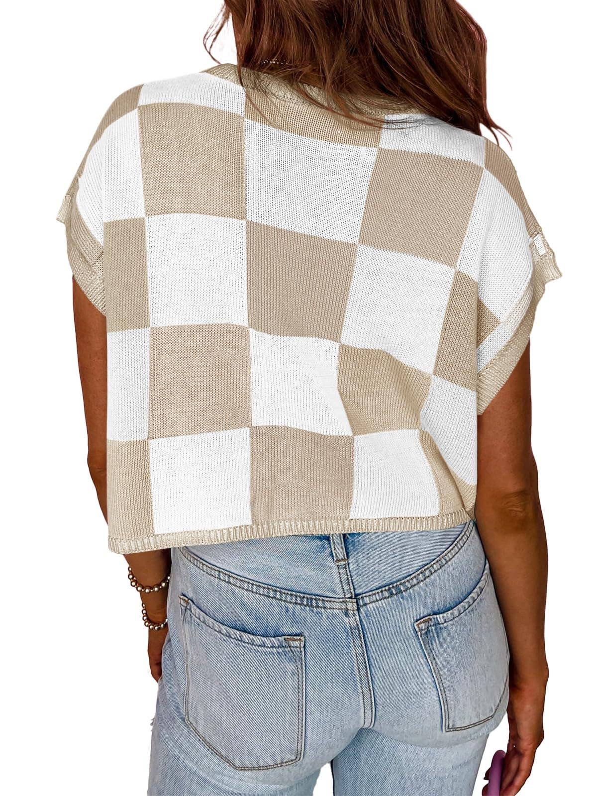Lovesoft - Colorblocked Sweater Vest Crew Neck Knit Trendy Pullover Vest