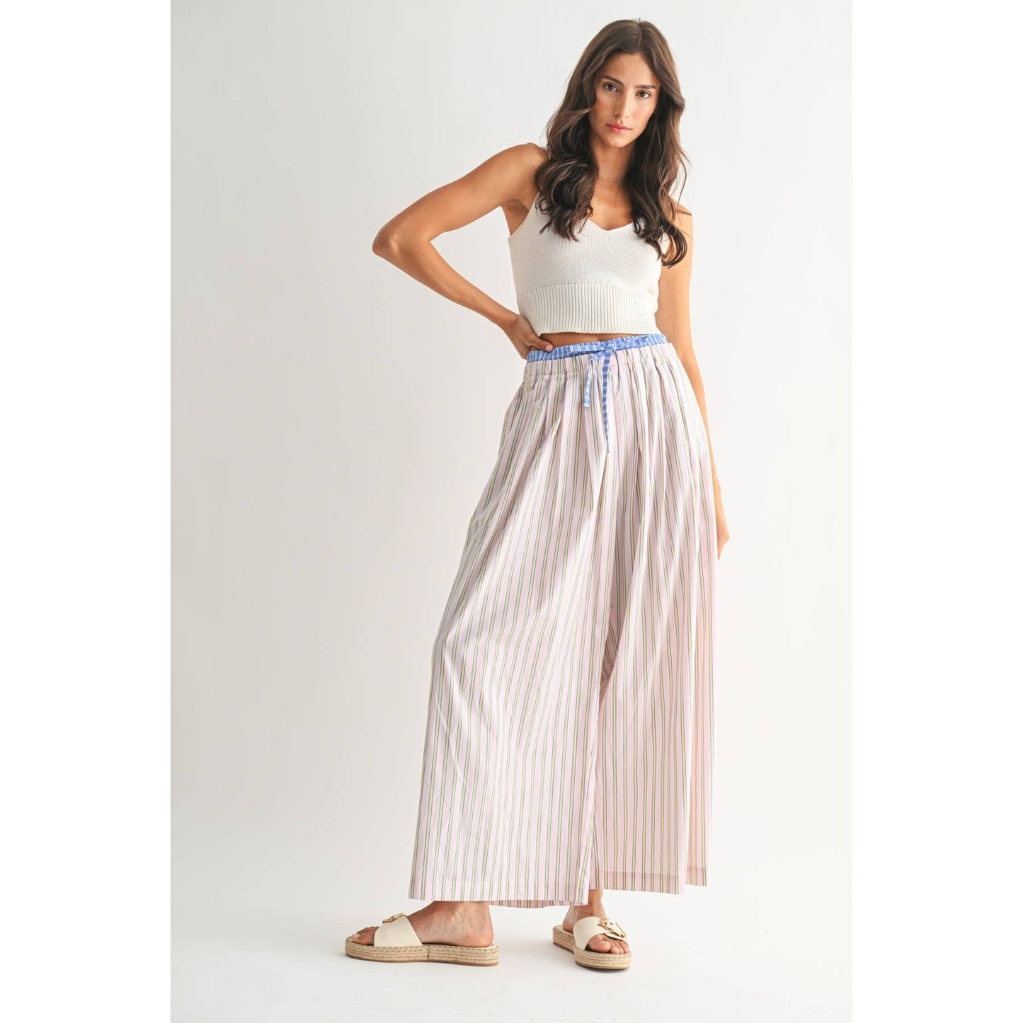 Camellia - STRIPED WIDE-LEG TROUSERS