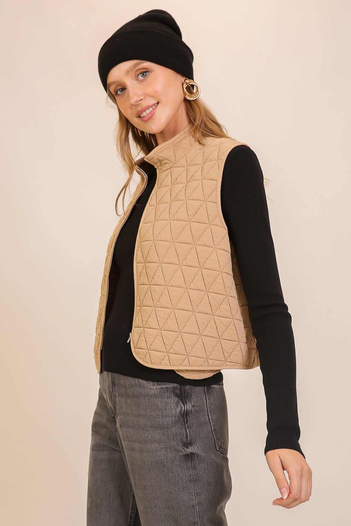 TIMING - Quilted Zip-Up Vest