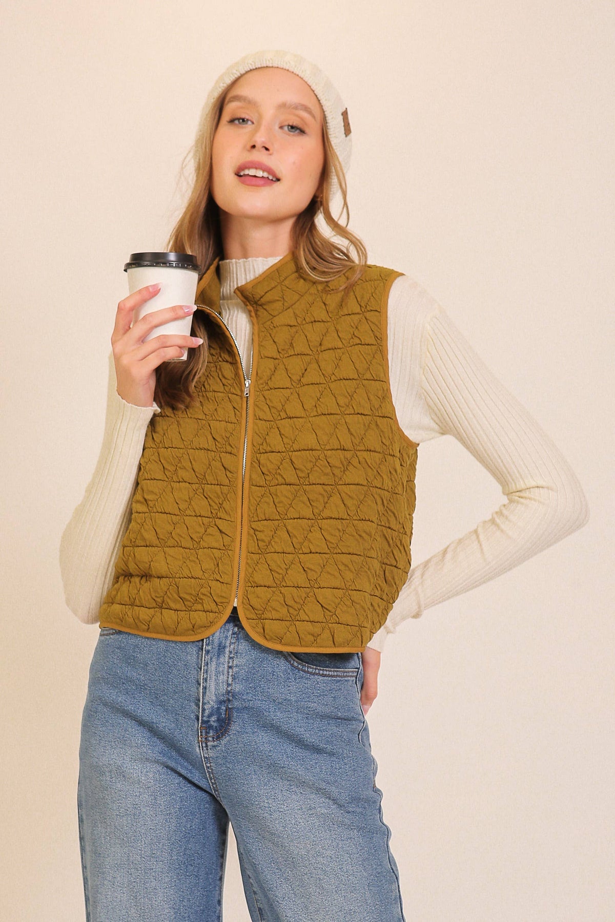 TIMING - Quilted Zip-Up Vest