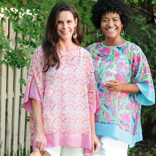 Lexi Summertime Ikat Sheer One Size Poncho