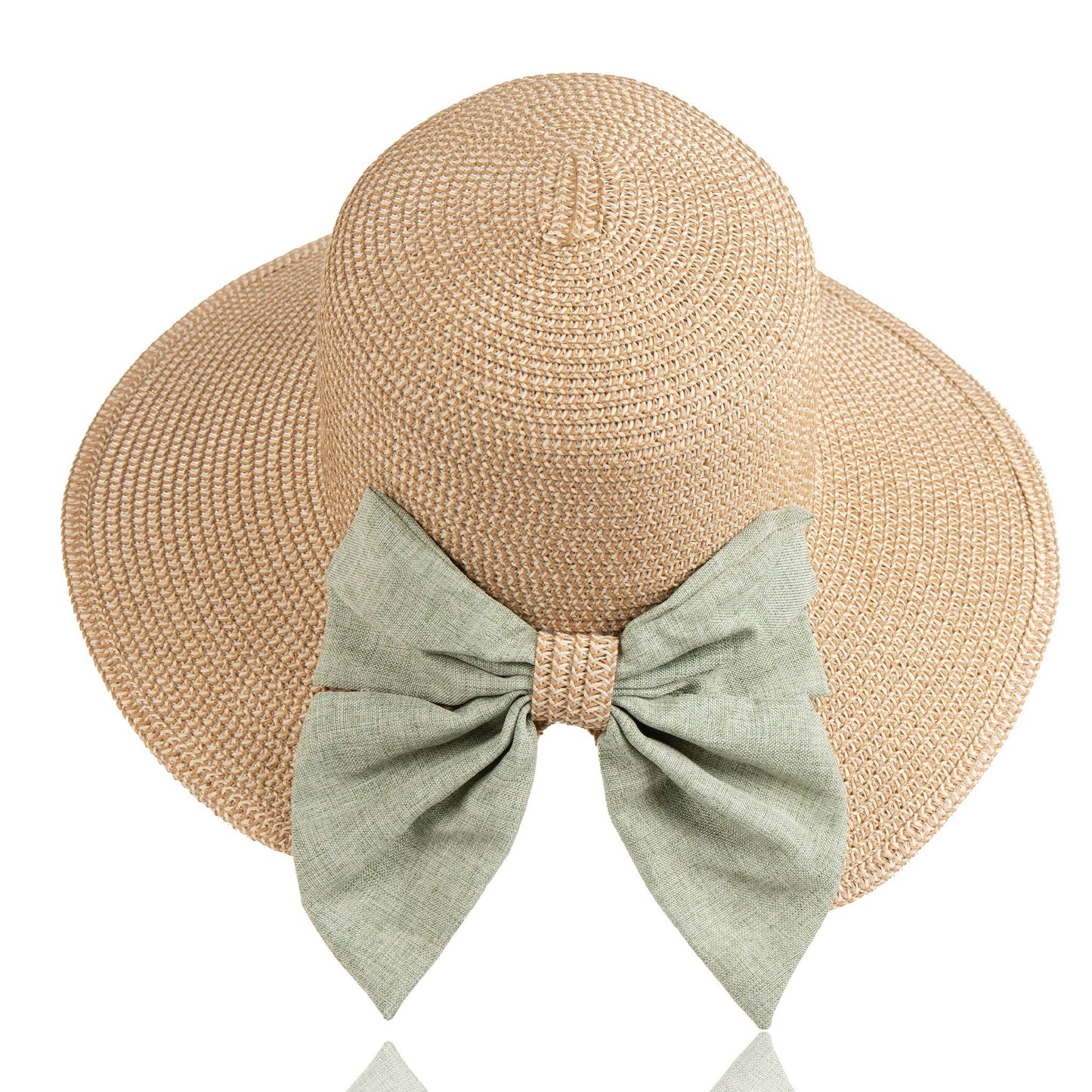 Sun Hat Zaya Boho Wide Brim Ponytail Leopard Bow