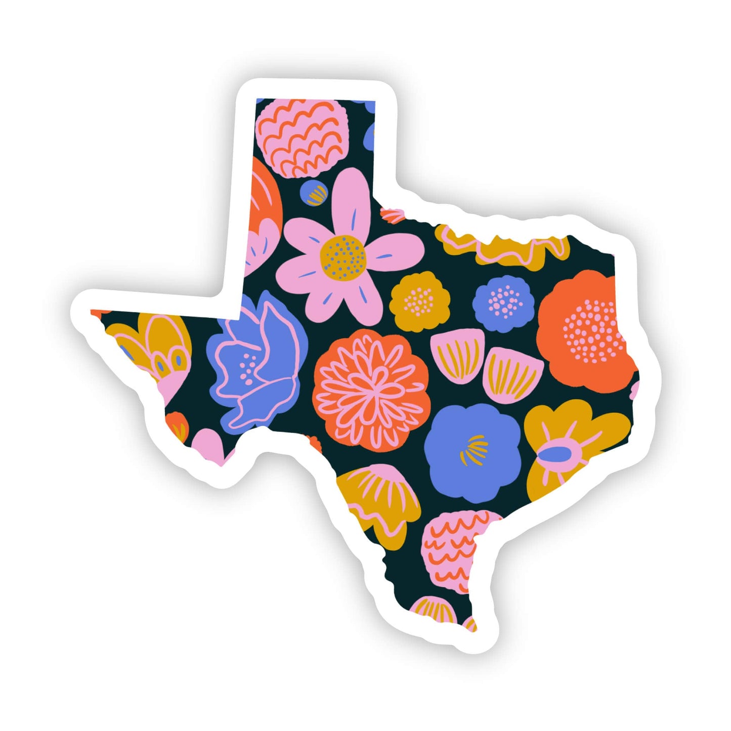 Big Moods - Texas Sticker - Colorful Flower
