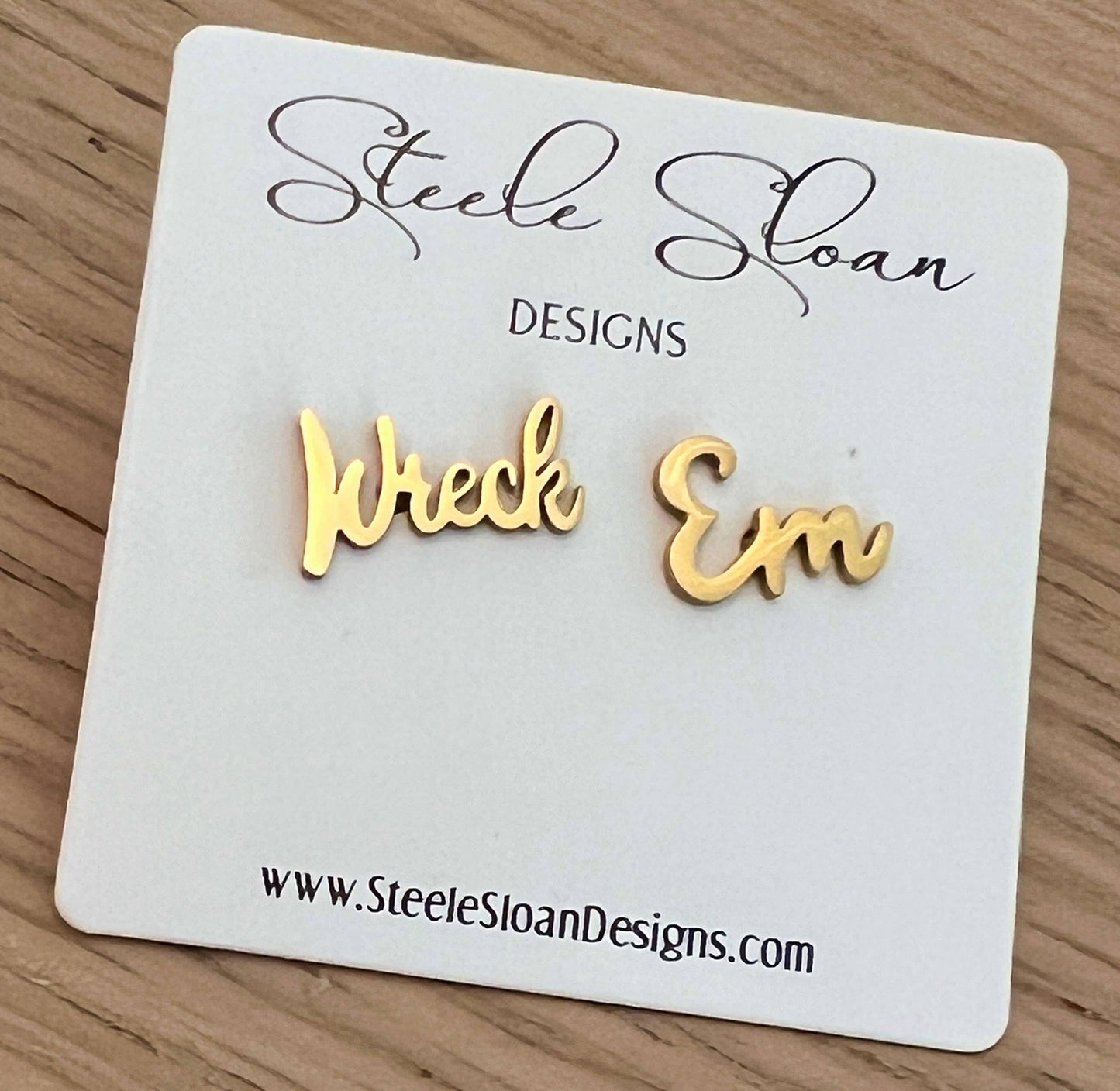 Steele Sloan Designs - Wreck Em Texas Tech Red Raiders Hypoallergenic Stud Earrings