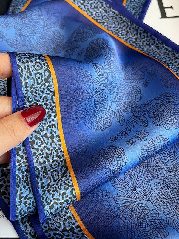 Urban Leopard Printed Silk Imitation Scarf: GREEN / One_size