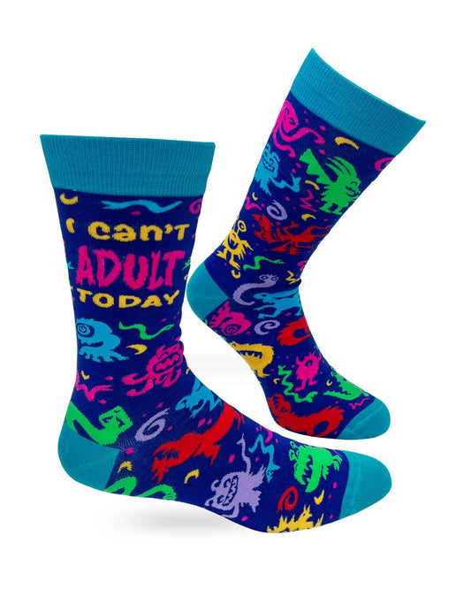 Fabdaz - I Can’t Adult Today Men's Novelty Crew Socks