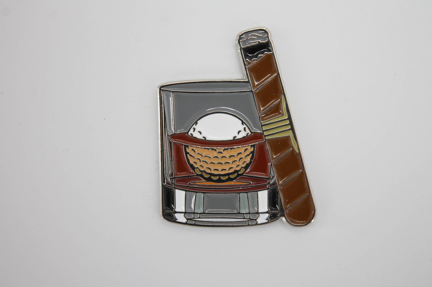 Whiskey Cigar Golf Ball Marker + Magnetic Hat Clip