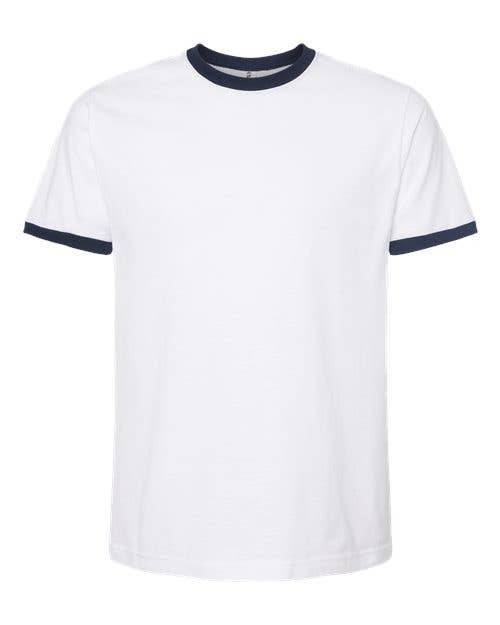 Total Apparel - Tultex Unisex Fine Jersey Ringer Blank T-Shirt | Retro 246
