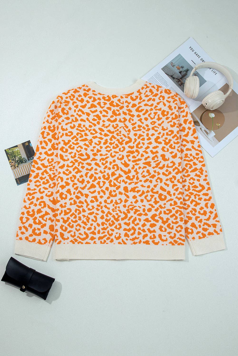Lovesoft - Khaki Leopard Cardigan Sweater