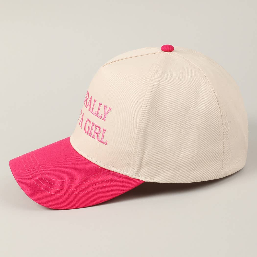 Fashion City - Literally Just A Girl Embroidery Two Tone Trucker Hat