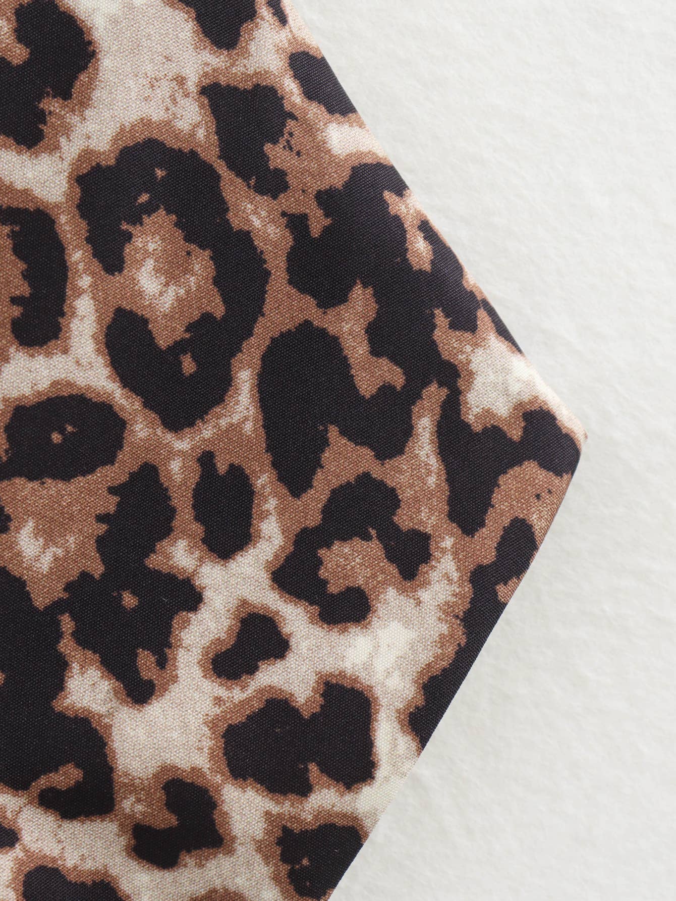 Stylish V-Neck Buttoned Leopard Print Vest Top: Brown / L