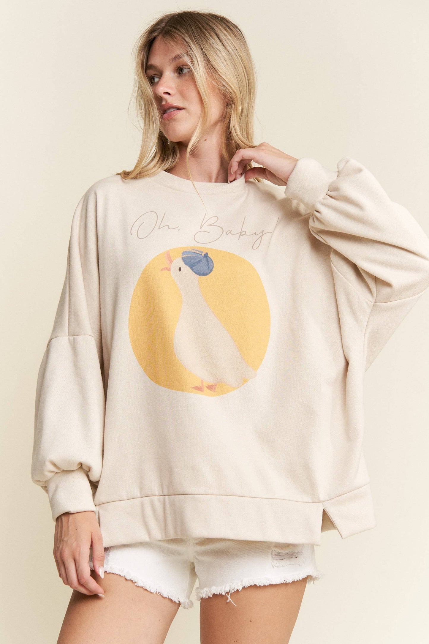 Cotton Muse - Oh Baby Duck Print Sweatshirt