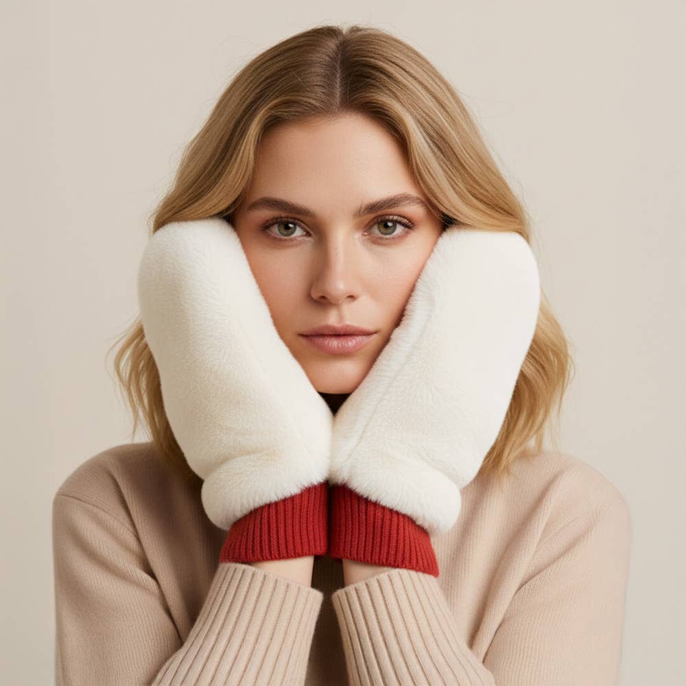 Sensibling Corp. - Solid Faux Fur Mitten Gloves