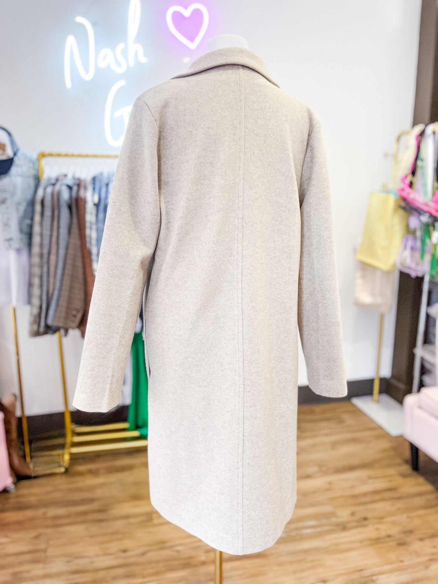 Nash Grey - Juliette Taupe Mid-Length Coat