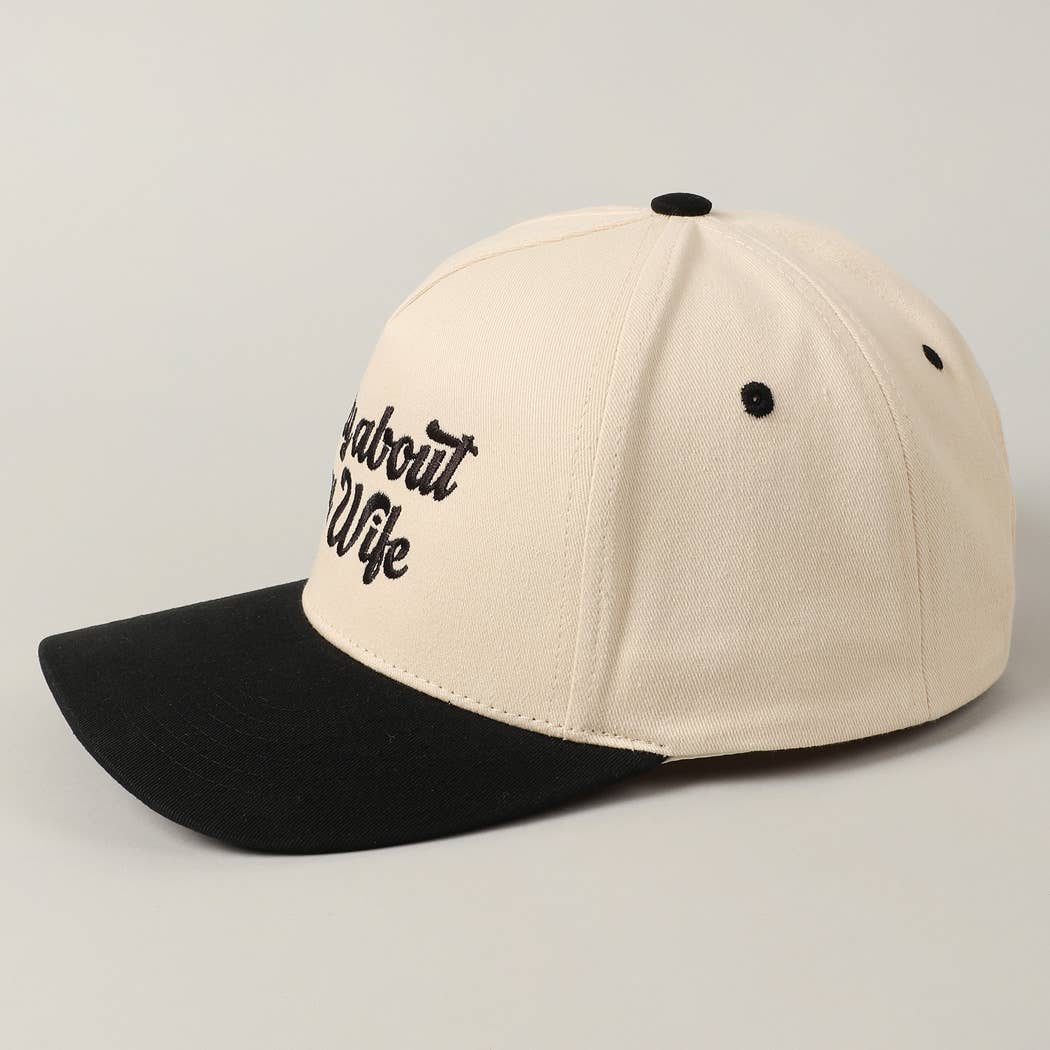 Fashion City - Sorry About My Wife / Husband Embroidery Two-Tone Canvas Cap