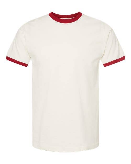 Total Apparel - Tultex Unisex Fine Jersey Ringer Blank T-Shirt | Retro 246