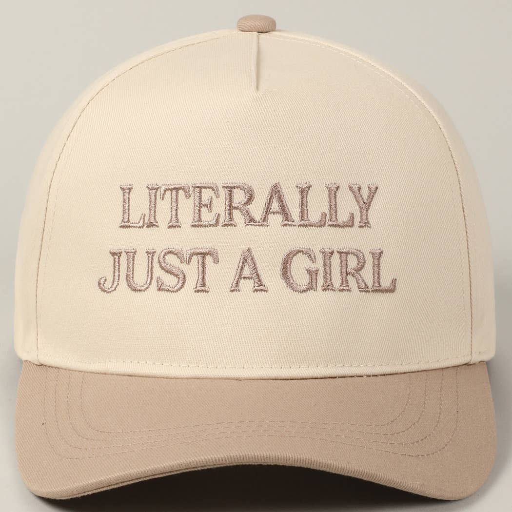 Fashion City - Literally Just A Girl Embroidery Two Tone Trucker Hat
