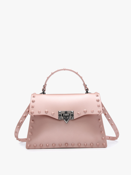 Jen & Co. - PP2044 Roxie Studded Crossbody/Clutch w/ Buckle Closure