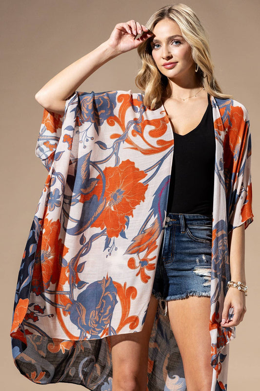 Urbanista - Orange Blue Multi Kimono
