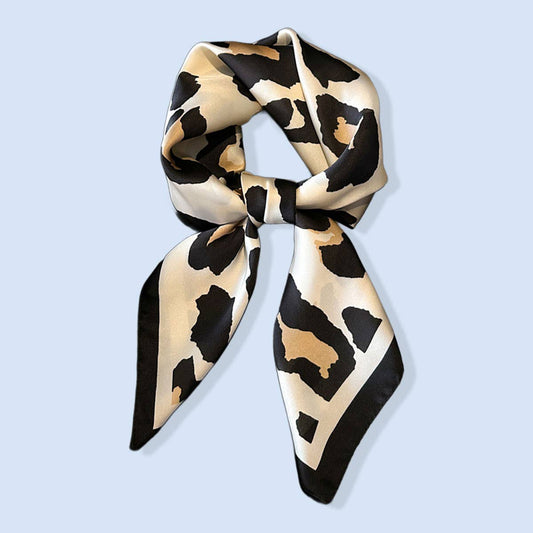 ACCITY - Leopard Print Satin Square Scarf, Hair Wrap_CWASC1425