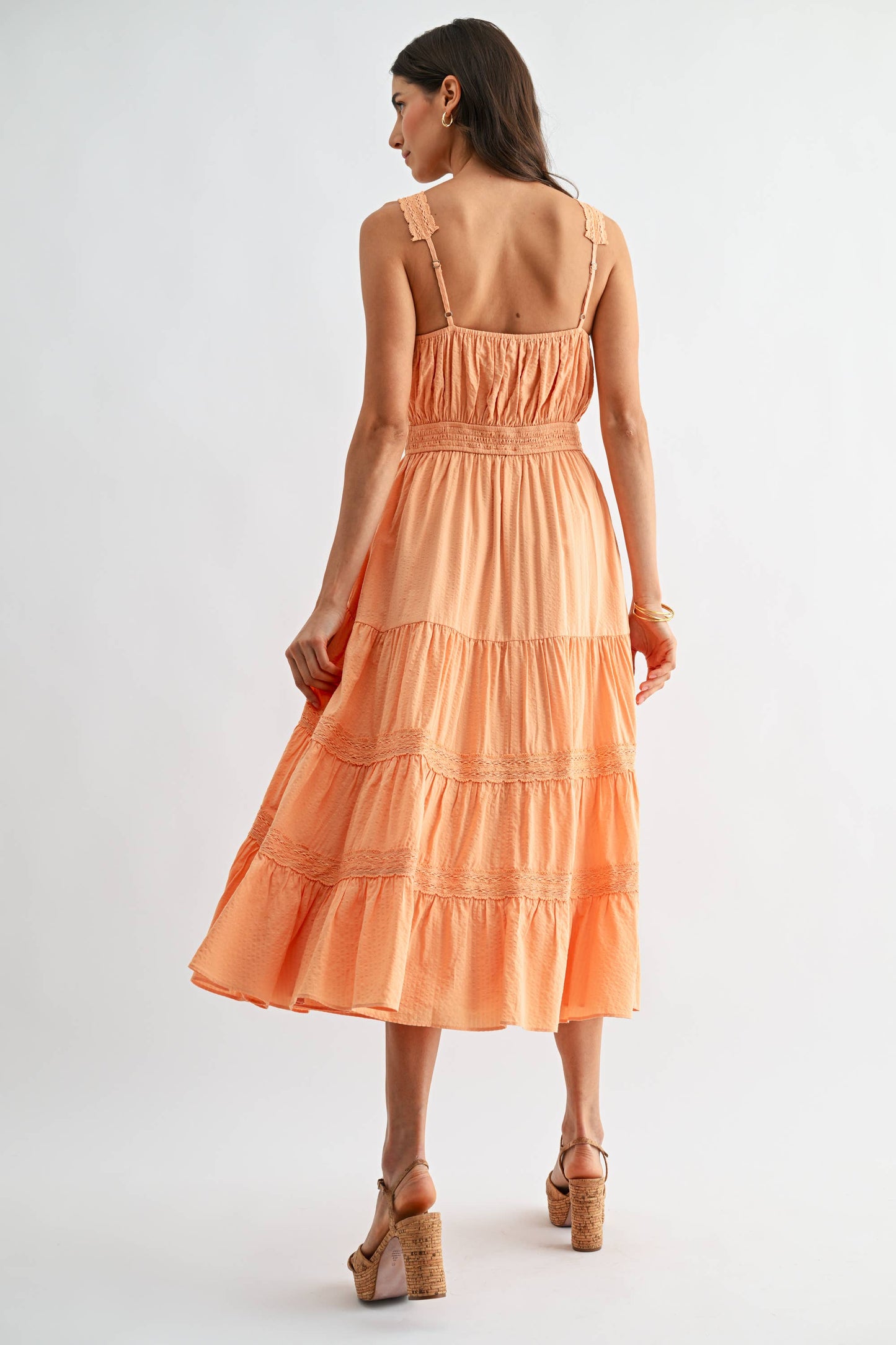Camellia - CD10389J Embroidered SundressBreezy Boho Midi Dress