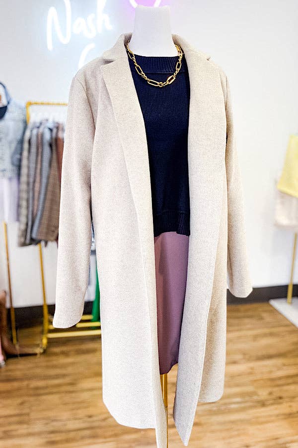 Nash Grey - Juliette Taupe Mid-Length Coat