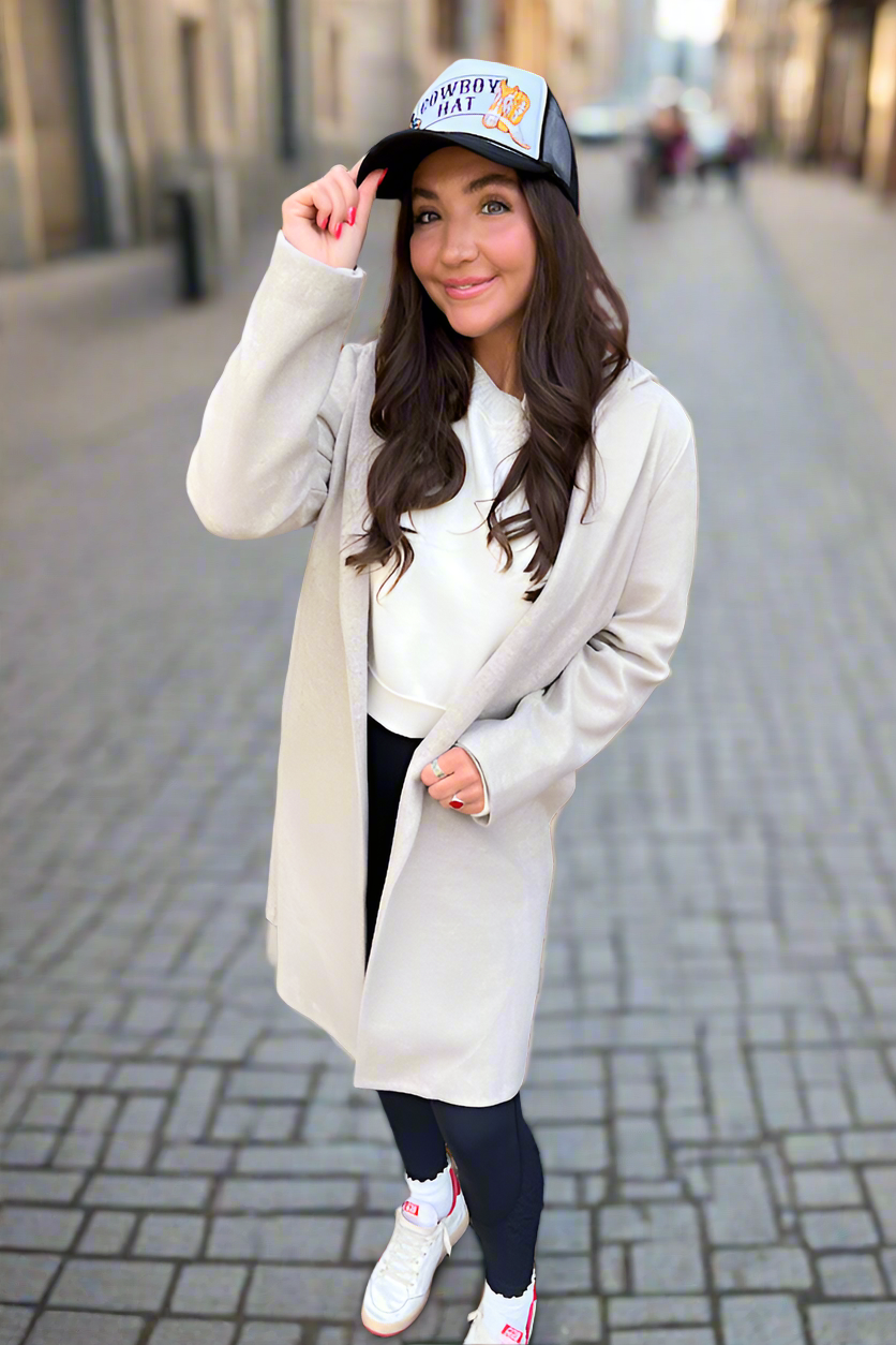 Nash Grey - Juliette Taupe Mid-Length Coat