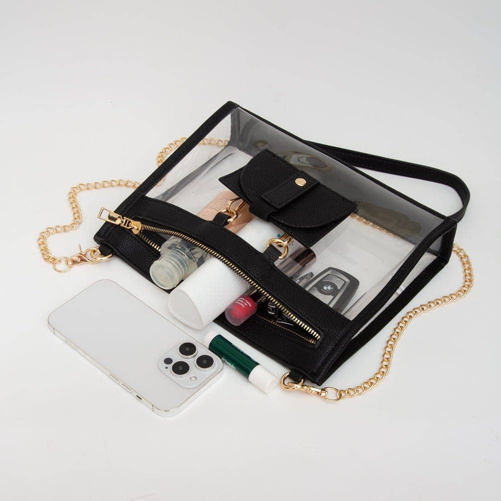 MiMi Wholesale - TG10666 Clear Gameday Crossbody Bag With Sunglasses Holder