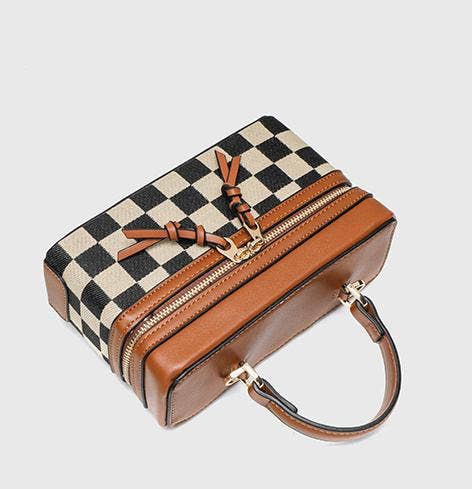 MKS America - Box checkered handbag crossbody bag
