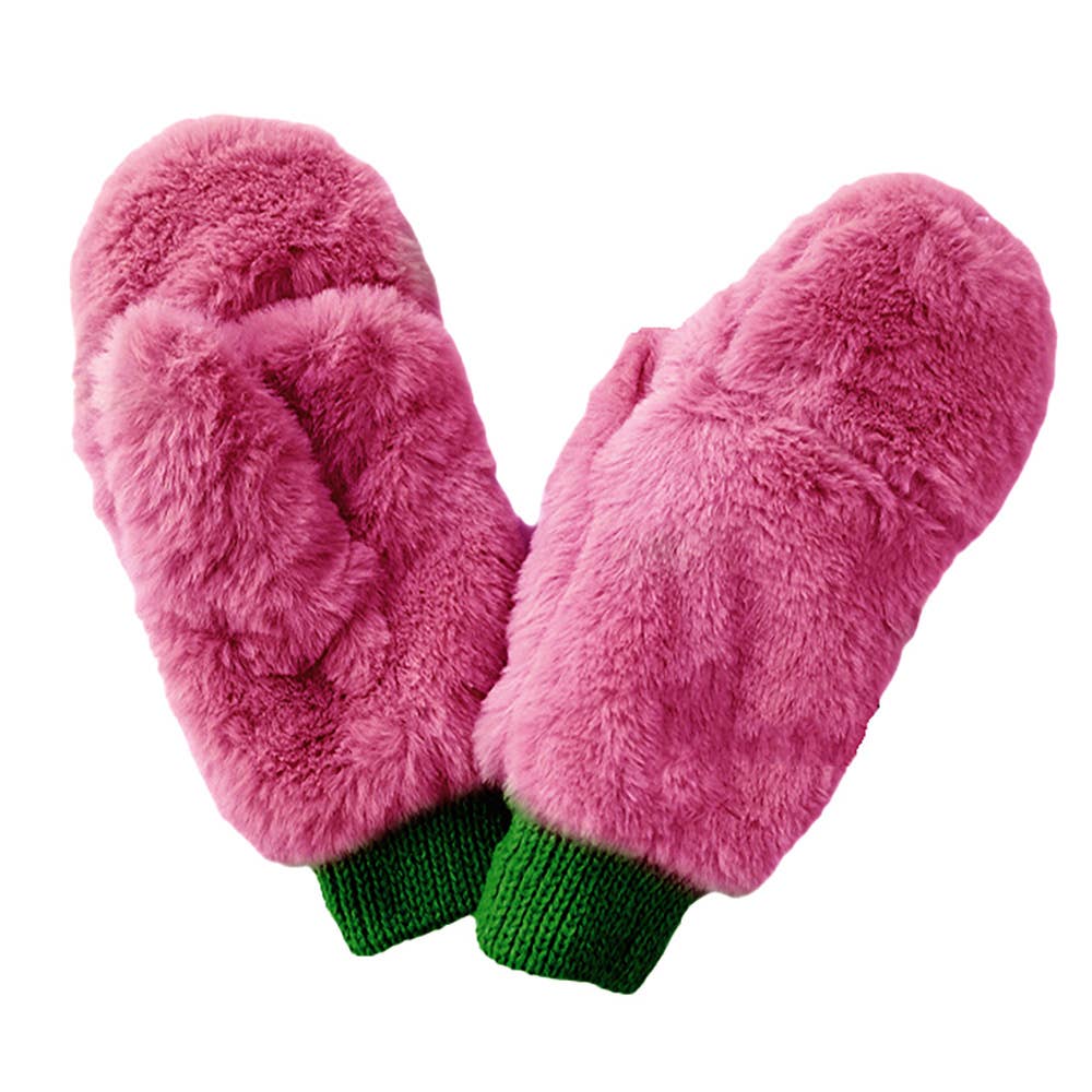 Sensibling Corp. - Solid Faux Fur Mitten Gloves