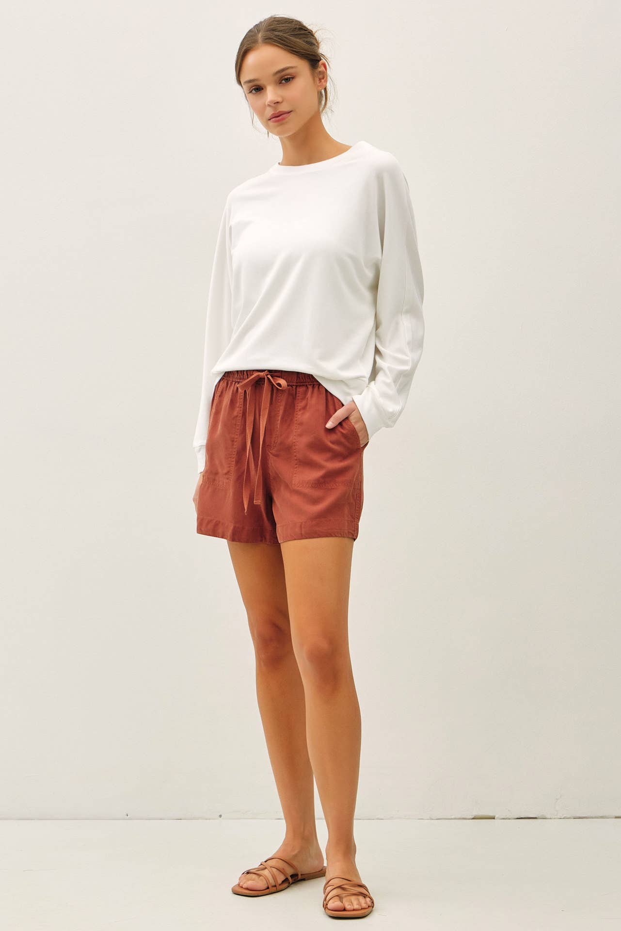 Be Cool - NEW SHADE-HIGH RISE PULL ON TENCEL SHORT