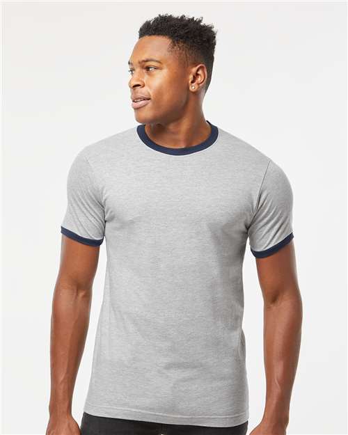 Total Apparel - Tultex Unisex Fine Jersey Ringer Blank T-Shirt | Retro 246