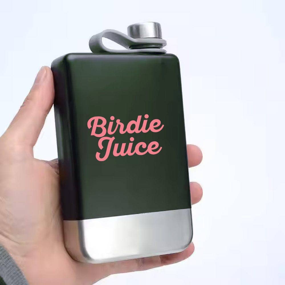 Birdie Girl Golf - Pink and Green Birdie Juice Flask 8oz