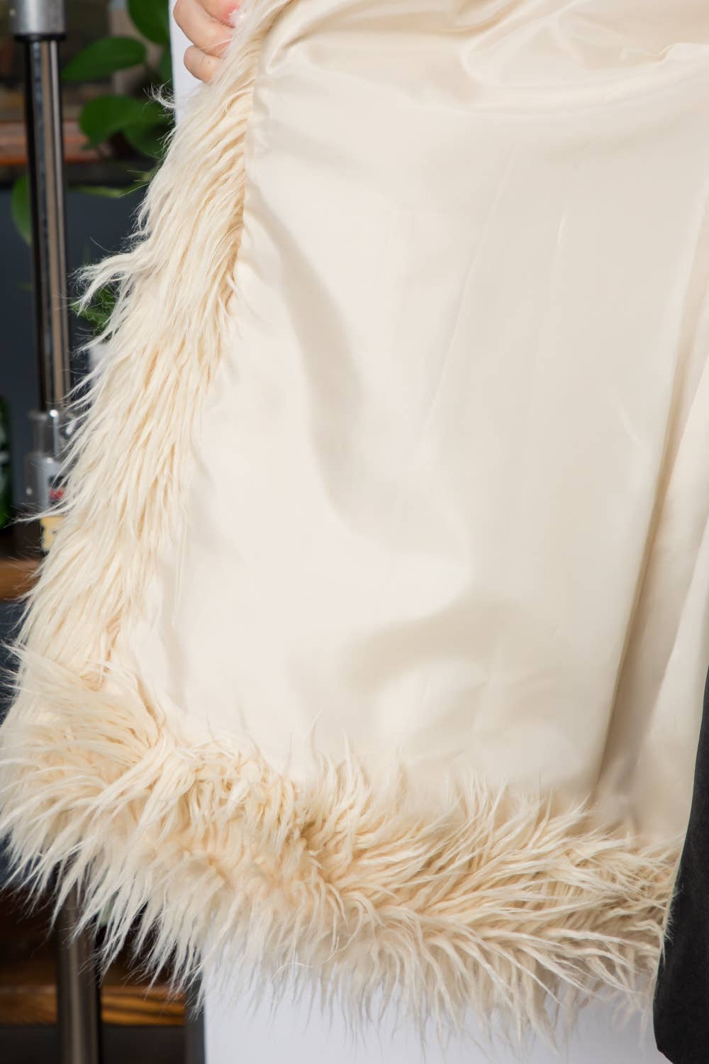 26 International - Shaggy Fur Open Front Mid Length Jacket
