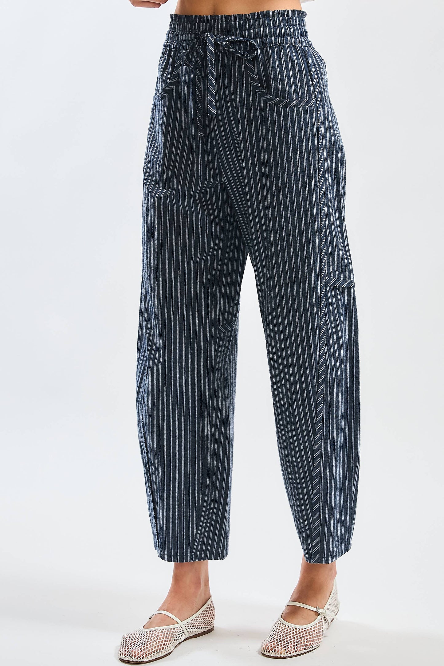 Camellia - CB10394J Pinstripe Drawstring Pants