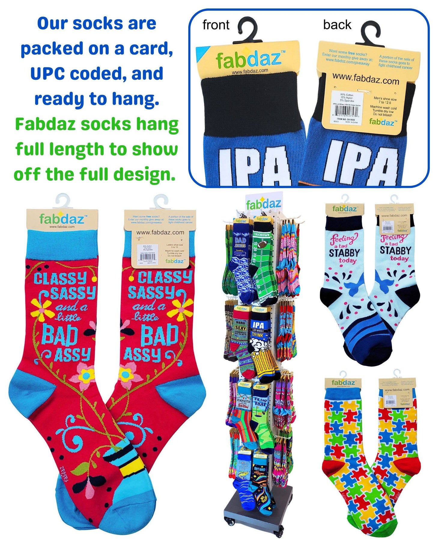 Fabdaz - Throw Kindness Like Confetti Women's Crew Socks