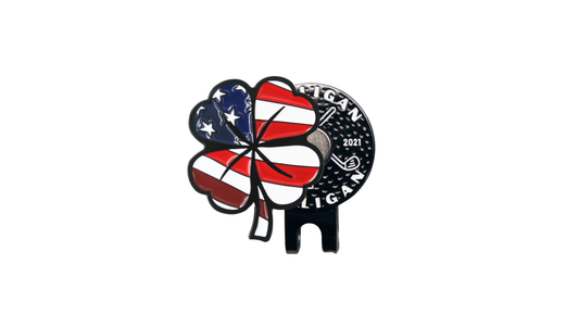 USA Clover Golf Ball Marker + Magnetic Hat Clip