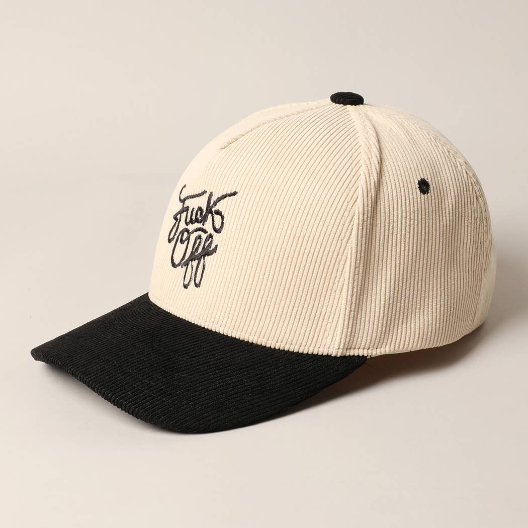 Fashion City - Fuck Off Corduroy Trucker Baseball Cap