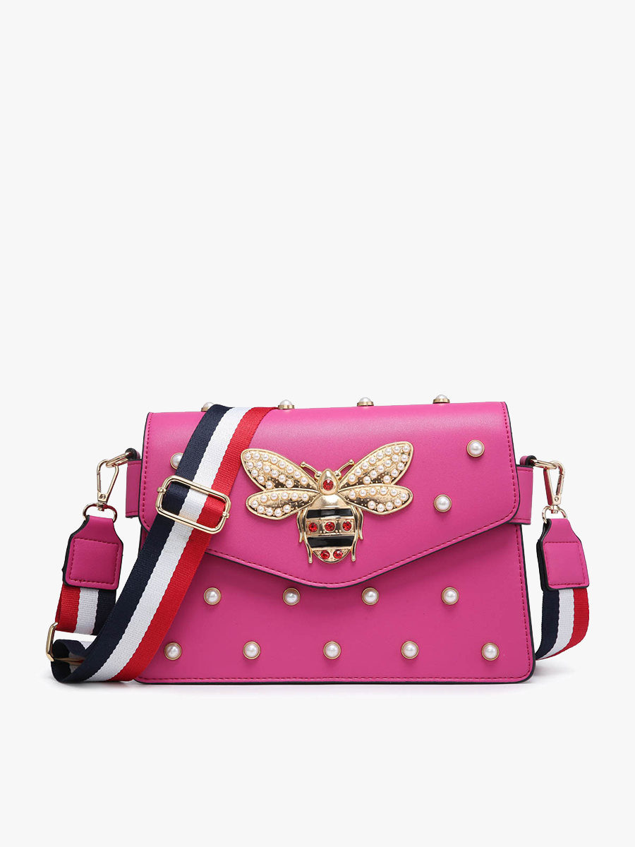 Jen & Co. - PP2047 Jillian Jeweled Bee Crossbody