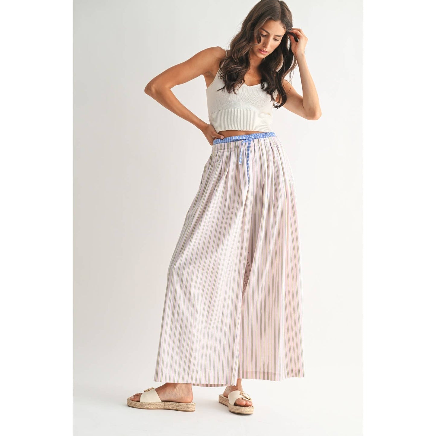 Camellia - STRIPED WIDE-LEG TROUSERS